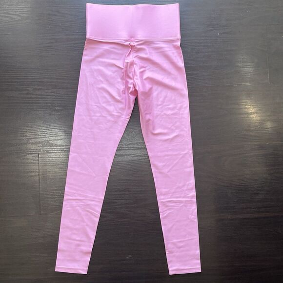 Carbon38 Pants - CARBON38 High Rise 7/8 Leggings Metallic Takara Shine Wide Waistband Stretch XS